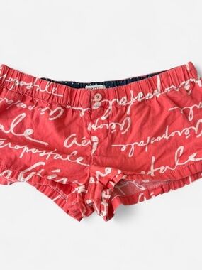 Y2K mini Aeropostale Coral Script Logo Sleep Shorts